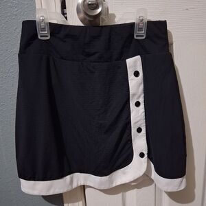 G Lifestyle Black and White Buttoned Mini Skort.